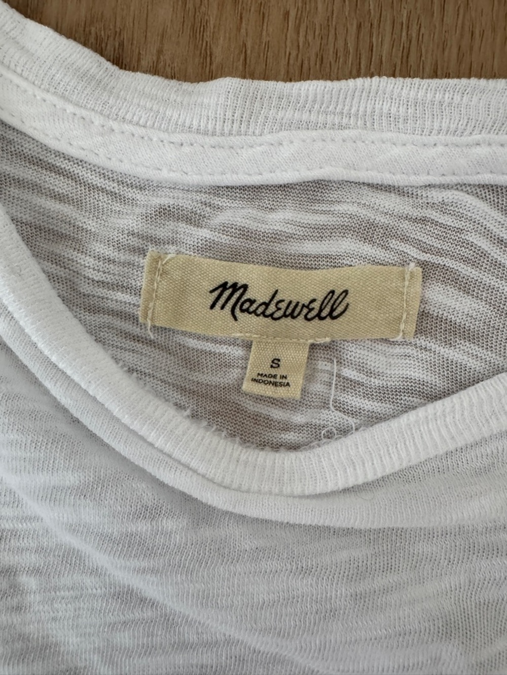 Madewell White Short-Sleeve Slub Scoop Neck Tee - Picture 3 of 6